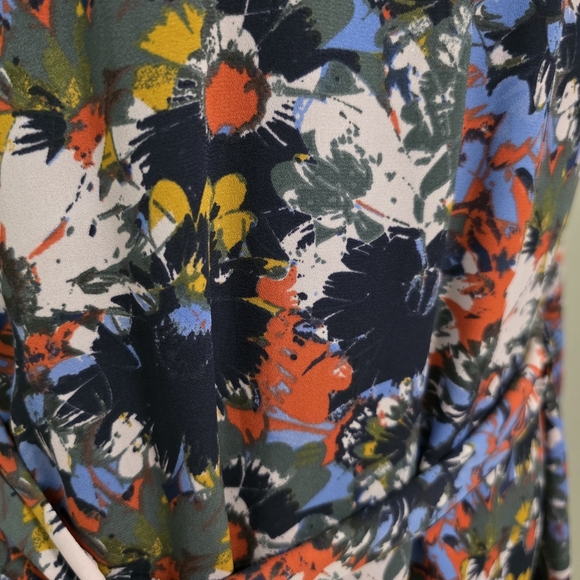 Eclair Lined Floral Splat Dress With Tie Belt Size Small - Picture 4 of 9